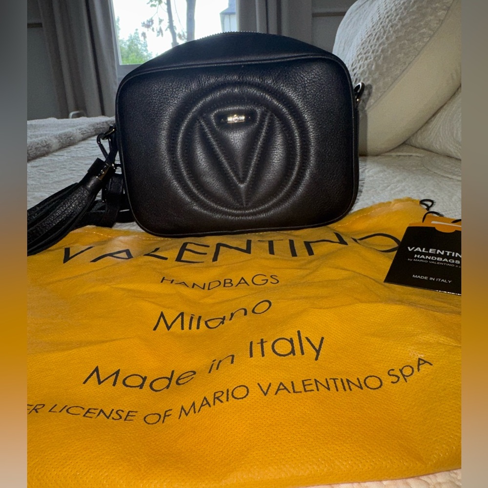 Black leather Valentino crossbody bag